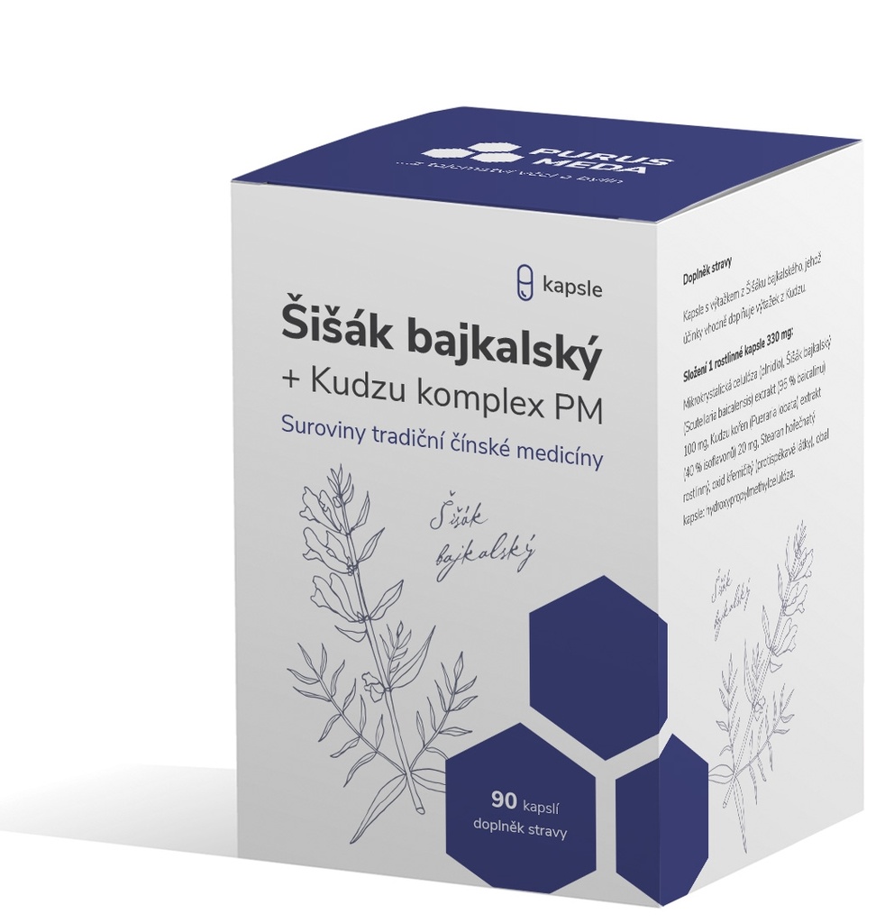Purus Meda Šišák bajkalský + Kudzu komplex 90 cps.